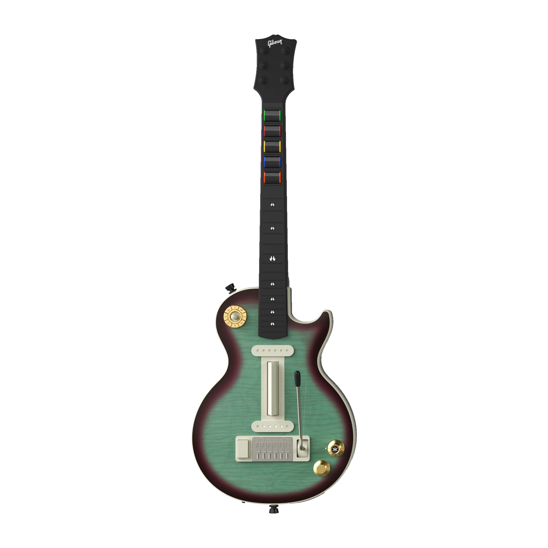 CRKD Gibson Les Paul Faceplate Skin Aqua Fade (Gloss) - Image 8