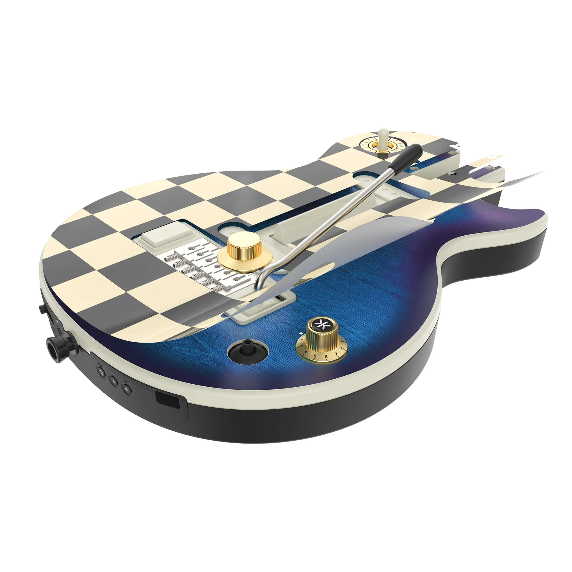 CRKD Gibson Les Paul Faceplate Skin Black Check (Gloss) - Image 2