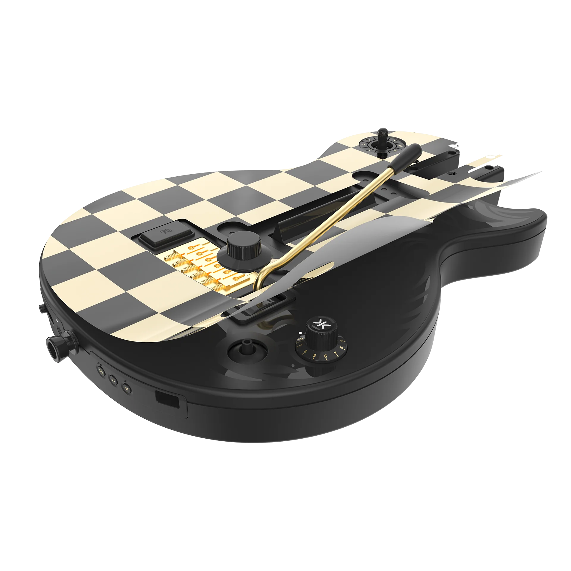 CRKD Gibson Les Paul Faceplate Skin Black Check (Gloss) - Image 3