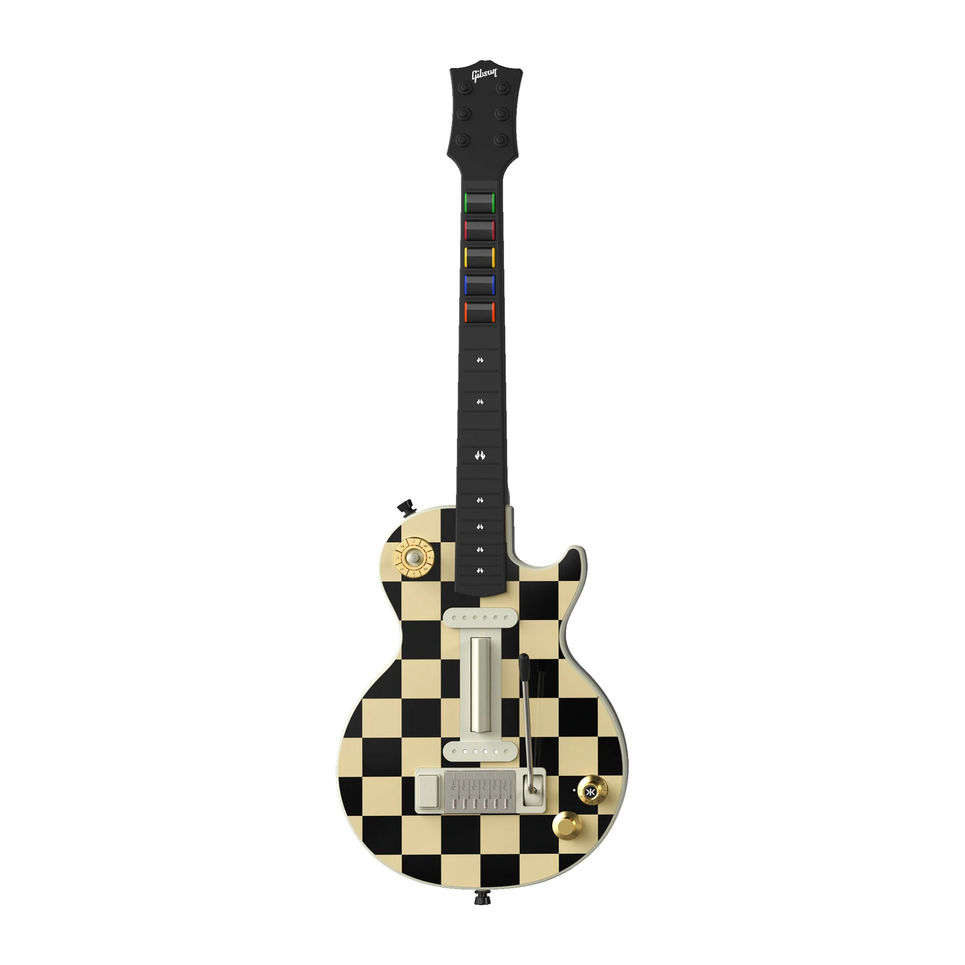 CRKD Gibson Les Paul Faceplate Skin Black Check (Gloss) - Image 8