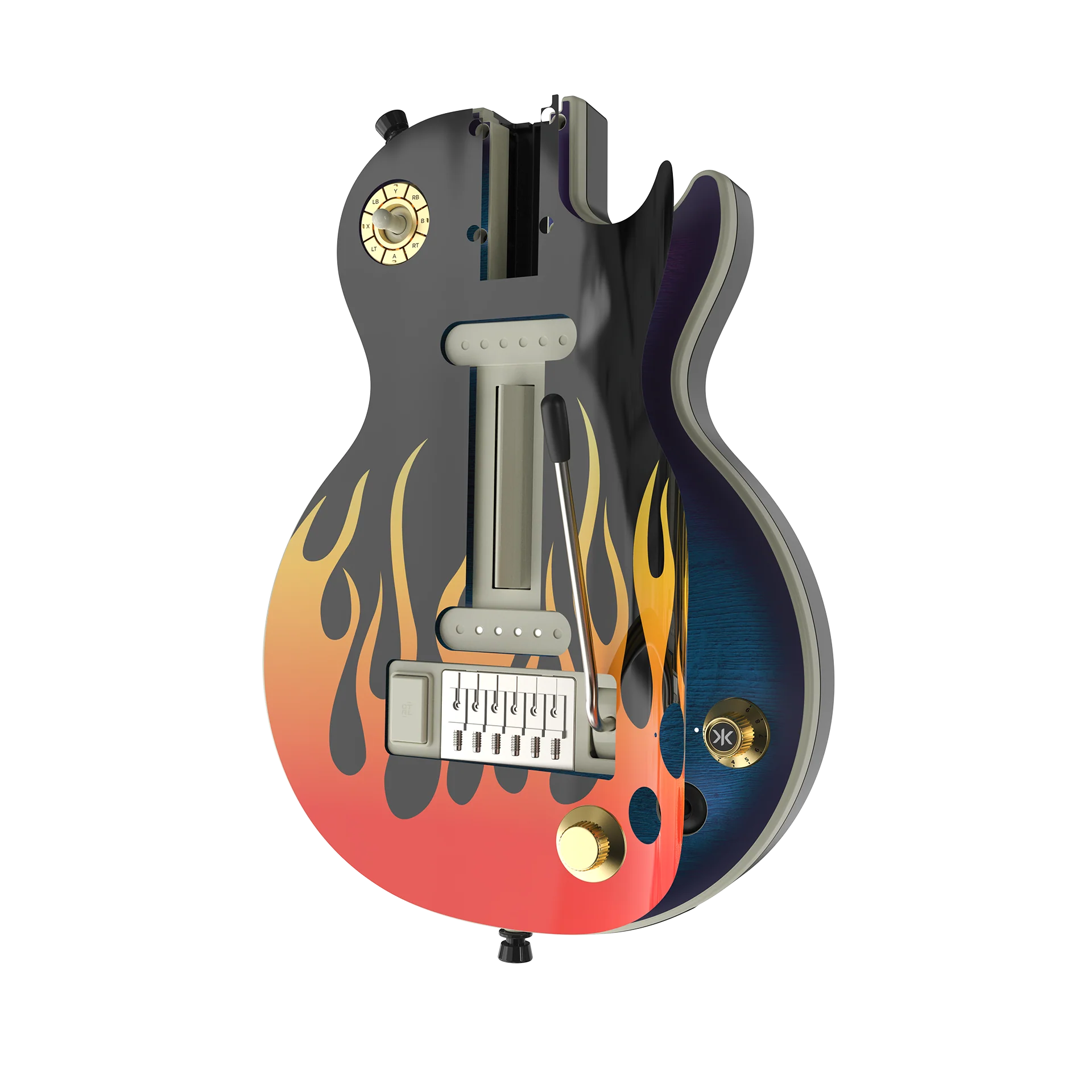 CRKD Gibson Les Paul Faceplate Skin Flames (Gloss) - Image 4